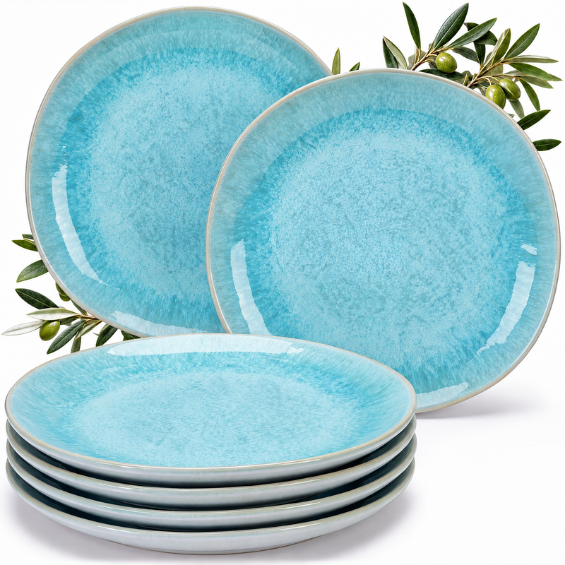 Assiettes plates Porto Lagoon, lot de 6