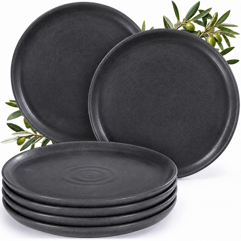 Assiettes plates Algarve Basalt, lot de 6