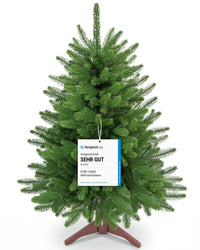 Weihnachtsbaum künstlich 90 cm, 100 % PE Spritzguss, mit Holzständer und Aufbewahrungstasche