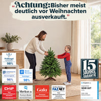 Weihnachtsbaum künstlich 90 cm, 100 % PE Spritzguss, mit Holzständer und Aufbewahrungstasche