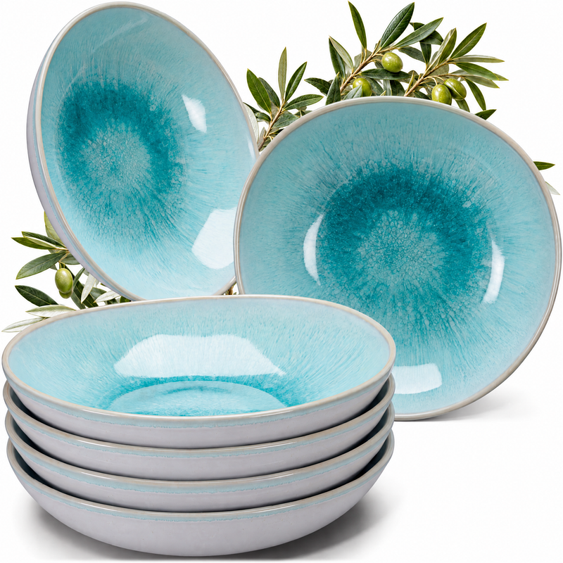 Assiettes creuses Porto Lagoon, lot de 6