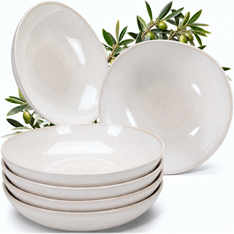 Assiettes creuses Porto Pearl, lot de 6