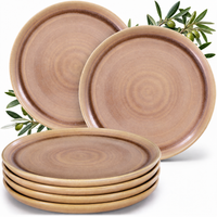 Assiettes plates Algarve Caramel, lot de 6