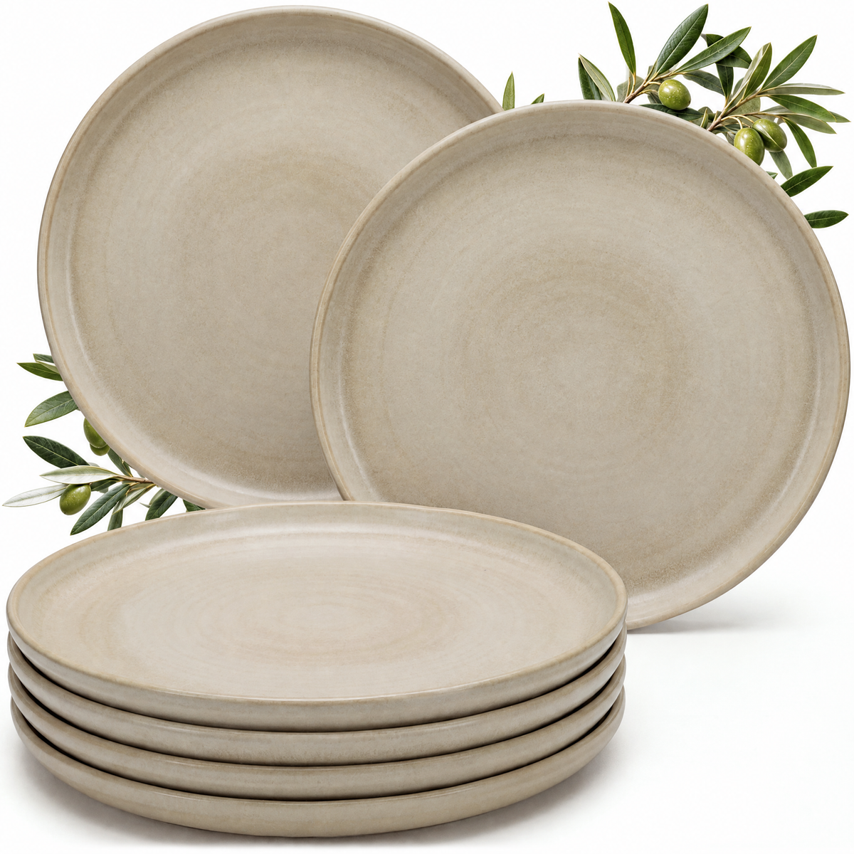 Assiettes plates Algarve Vanilla, lot de 6