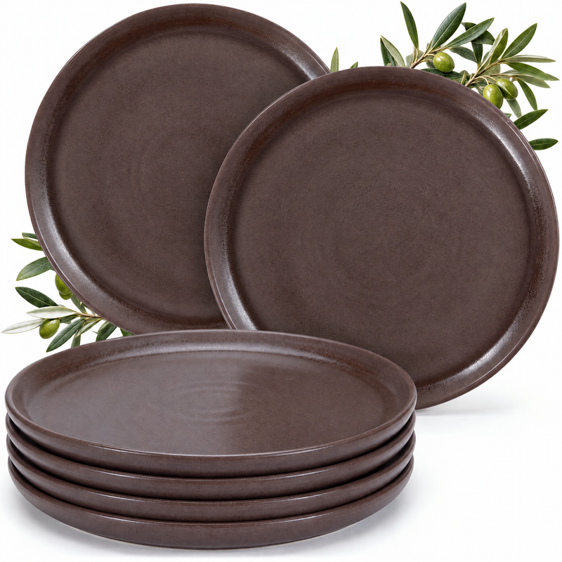 Assiettes plates Algarve Cocoa, lot de 6