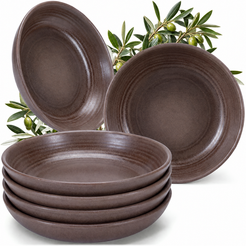 Assiettes creuses Algarve Cocoa, lot de 6